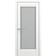 Дверь межкомнатная «Неаполь В4» Белый матовый остекление Сатинато