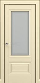 Дверь межкомнатная «Турин В1» Матовый кремовый остекление Сатинато