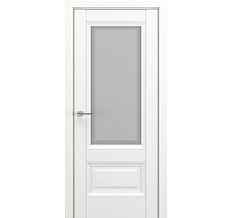 Дверь межкомнатная «Турин В2» Белый матовый остекление Сатинато