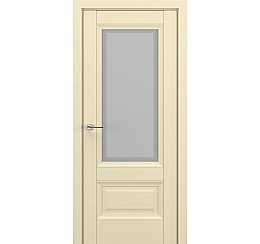 Дверь межкомнатная «Турин В2» Матовый кремовый остекление Сатинато