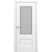 Дверь межкомнатная «Турин В3» Белый матовый остекление Сатинато