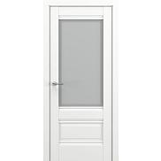 Дверь межкомнатная «Турин В4» Белый матовый остекление Сатинато