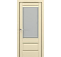 Дверь межкомнатная «Турин В4» Матовый кремовый остекление Сатинато