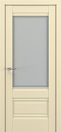 Дверь межкомнатная «Турин В4» Матовый кремовый остекление Сатинато