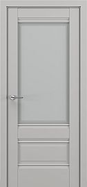 Дверь межкомнатная «Турин В4» Серый матовый new остекление Сатинато