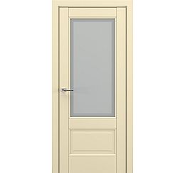 Дверь межкомнатная «Турин В5» Матовый кремовый остекление Сатинато