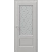 Дверь межкомнатная «Турин В5 (ромб)» Серый матовый new остекление Сатинато