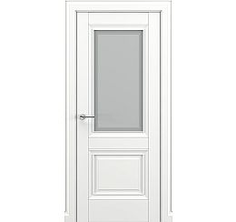 Дверь межкомнатная «Венеция В1» Белый матовый остекление Сатинато