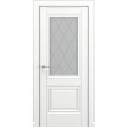Дверь межкомнатная «Венеция В1 (ромб)» Белый матовый остекление Сатинато