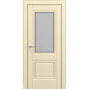 Дверь межкомнатная «Венеция В1» Матовый кремовый остекление Сатинато