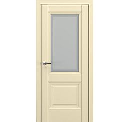 Дверь межкомнатная «Венеция В2» Матовый кремовый остекление Сатинато