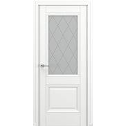 Дверь межкомнатная «Венеция В3 (ромб)» Белый матовый остекление Сатинато