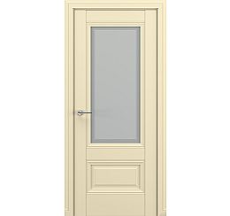 Дверь межкомнатная «Венеция В3» Матовый кремовый остекление Сатинато