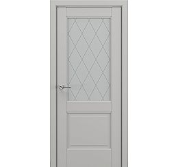 Дверь межкомнатная «Венеция В5 (ромб)» Серый матовый new остекление Сатинато
