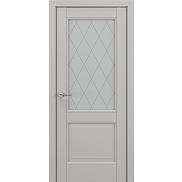 Дверь межкомнатная «Венеция В5 (ромб)» Серый матовый new остекление Сатинато