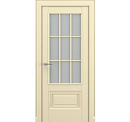 Дверь межкомнатная «Турин АК В1» Матовый кремовый остекление Сатинато