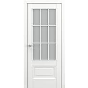 Дверь межкомнатная «Турин  АК В2» Белый матовый остекление Сатинато