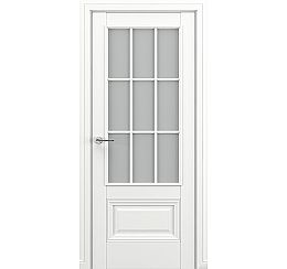 Дверь межкомнатная «Турин АК В3» Белый матовый остекление Сатинато