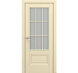 Дверь межкомнатная «Турин АК В3» Матовый кремовый остекление Сатинато