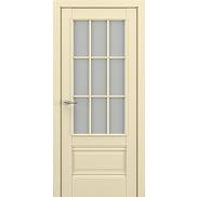Дверь межкомнатная «Турин АК В4» Матовый кремовый остекление Сатинато