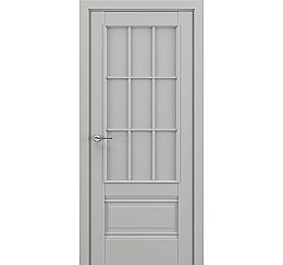Дверь межкомнатная «Турин АК В4» Серый матовый new остекление Сатинато