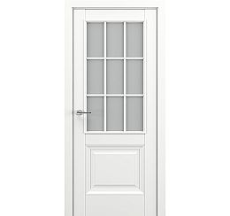 Дверь межкомнатная «Венеция АК В2» Белый матовый остекление Сатинато