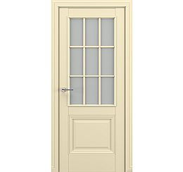 Дверь межкомнатная «Венеция АК В3» Матовый кремовый остекление Сатинато