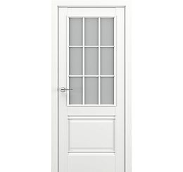 Дверь межкомнатная «Венеция АК В4» Белый матовый остекление Сатинато