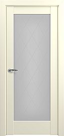 Дверь межкомнатная «Неаполь Тип-S» Матовый кремовый остекление Сатинато