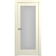 Дверь межкомнатная «Неаполь Тип-S» Матовый кремовый остекление Сатинато
