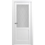 Дверь межкомнатная «Венеция Тип-S» Матовый белый остекление Сатинато