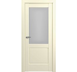 Дверь межкомнатная «Венеция Тип-S» Матовый кремовый остекление Сатинато