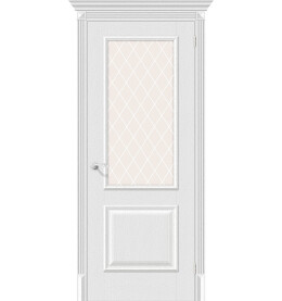 Дверь межкомнатная Классик-13 Экошпон, Virgin, остекленная, сатинат белый художественный, царговая