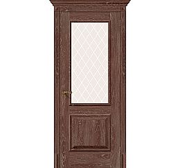 Дверь межкомнатная из эко шпона «Классико-13» Chalet Grande остекление Сатинато белое
