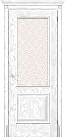 Дверь межкомнатная из эко шпона «Классико-13» Silver Ash остекление художественное