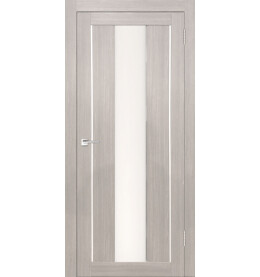Дверь межкомнатная Y-2 Экошпон, Белая лиственница, остекленная, сатинат белый, царговая