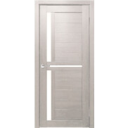 Дверь межкомнатная Z-1 Экошпон, Белая лиственница, остекленная, сатинат белый, царговая