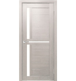 Дверь межкомнатная Z-1 Экошпон, Белая лиственница, остекленная, сатинат белый, царговая