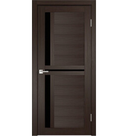 Дверь межкомнатная Z-1 Экошпон, Грей, остекленная, лакобель чёрный, царговая
