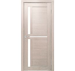 Дверь межкомнатная "Z-1" Кремовая лиственница стекло Сатинат белый