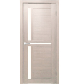 Дверь межкомнатная Z-1 Экошпон, Кремовая лиственница, остекленная, сатинат белый, царговая