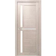 Дверь межкомнатная Z-1 Экошпон, Кремовая лиственница, остекленная, сатинат белый, царговая