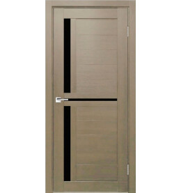 Дверь межкомнатная Z-1 Экошпон, Неаполь, остекленная, лакобель чёрный, царговая