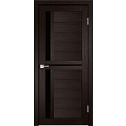 Дверь межкомнатная Z-1 Экошпон, Венге, остекленная, лакобель чёрный, царговая