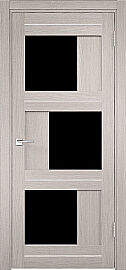 Дверь межкомнатная "Z-2" Белая лиственница стекло Лакобель чёрный