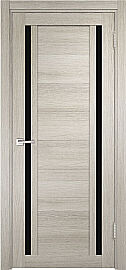 Дверь межкомнатная "Z-3" Белая лиственница стекло Лакобель чёрный