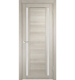 Дверь межкомнатная Z-3 Экошпон, Белая лиственница, остекленная, сатинат белый, царговая