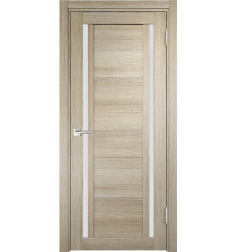 Дверь межкомнатная Z-3 Экошпон, Кремовая лиственница, остекленная, сатинат белый, царговая