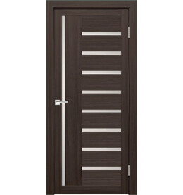 Дверь межкомнатная Y-5 Экошпон, Грей, остекленная, сатинат белый, царговая