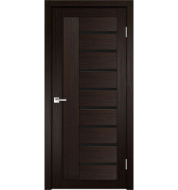 Дверь межкомнатная Y-5 Экошпон, Венге, остекленная, лакобель чёрный, царговая